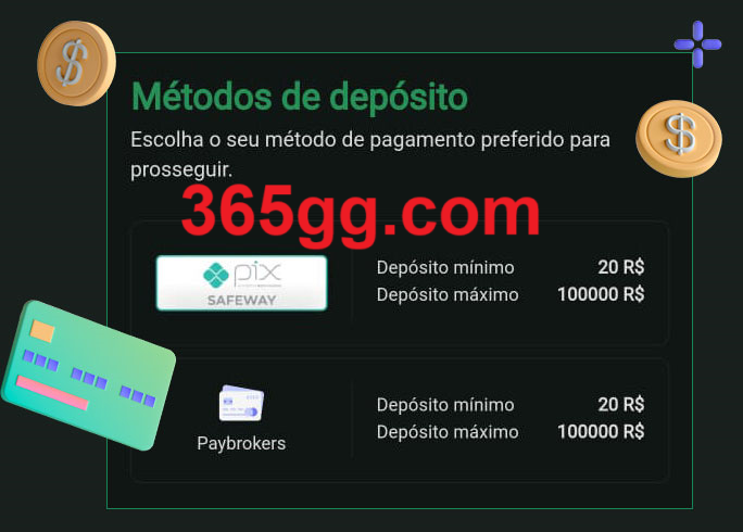 O cassino 365gg oferece uma grande variedade de métodos de pagamento